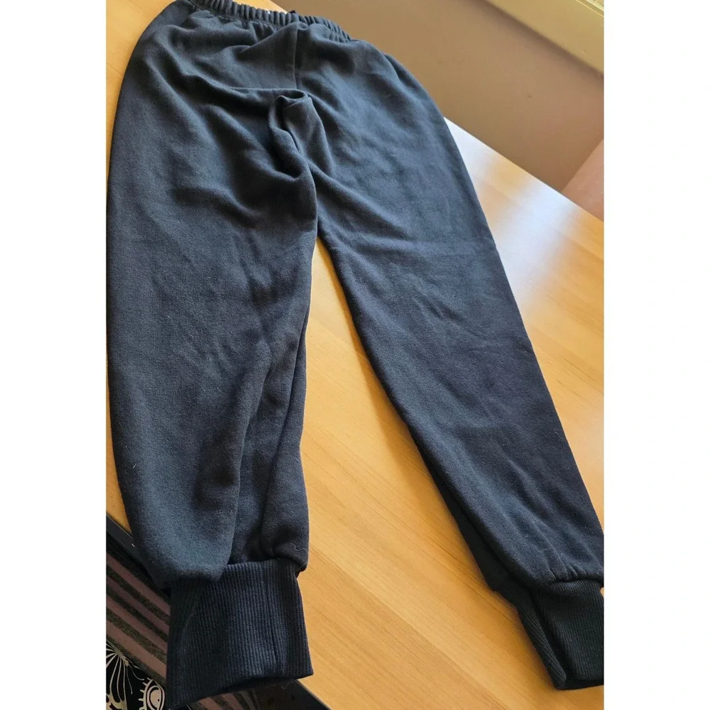Justice Girls Black Finding My Peace Holographic Sweatshirt and Sweatpants Set S